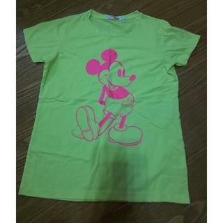 ディズニー(Disney)のUNIQLO ミッキーTシャツ yellow L(Tシャツ(半袖/袖なし))