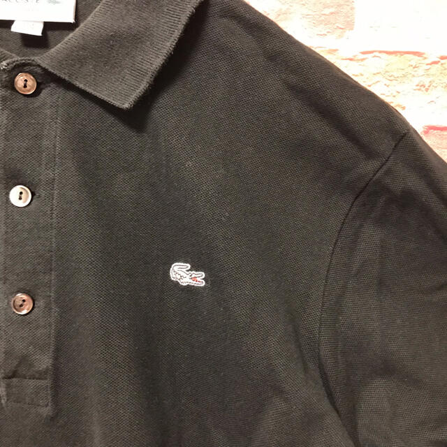 LACOSTE(ラコステ)のLACOSTE ラコステ ポロシャツ　鹿の子　ブラック　刺繍ロゴ　半袖ポロシャツ メンズのトップス(ポロシャツ)の商品写真
