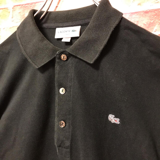 LACOSTE(ラコステ)のLACOSTE ラコステ ポロシャツ　鹿の子　ブラック　刺繍ロゴ　半袖ポロシャツ メンズのトップス(ポロシャツ)の商品写真