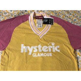 ヒステリックグラマー(HYSTERIC GLAMOUR)の新品未使用タグバッジ付きヒステリックグラマー切り替えロゴTシャツ(Tシャツ/カットソー(半袖/袖なし))