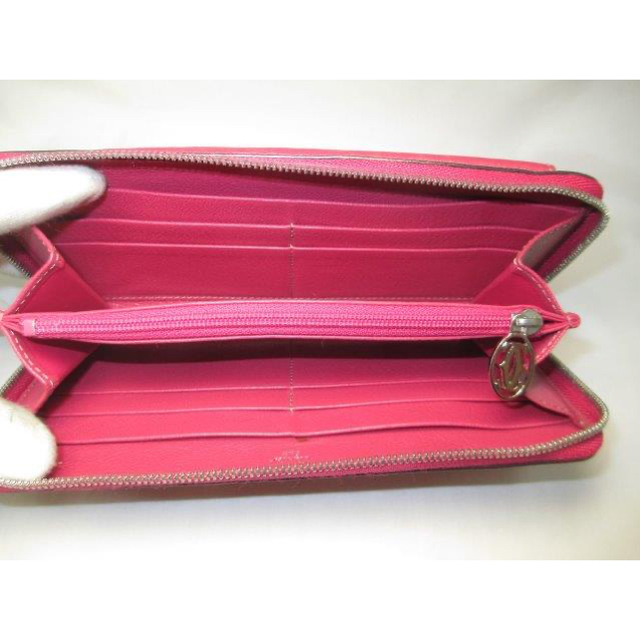 Cartier カルティエ ラウンドファスナー 長財布 ピンク - 長財布