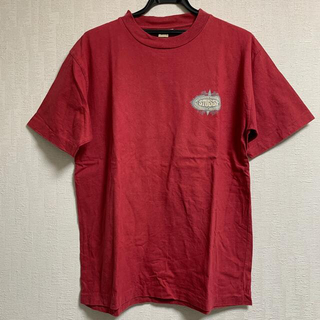 ステューシー(STUSSY)の90s OLD STUSSY オーバル Tシャツ 赤 ステューシー ヴィンテージ(Tシャツ/カットソー(半袖/袖なし))