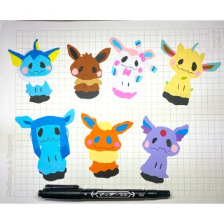 ポケモン ペーパークラフト アルバム 壁面 飾り イーブイフレンズ ミミッキュ ポケモンの通販 By ゆきの手作りのおうち ポケモンならラクマ