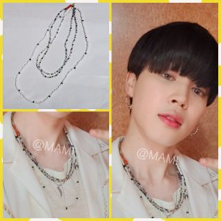 ボウダンショウネンダン(防弾少年団(BTS))の💜BTS 防弾少年団 3連 ビーズ ネックレス💜ジミン JIMIN バンタン(ネックレス)