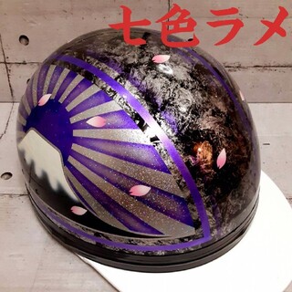 カスタムコルク半 黒ラップ紫富士日章ファイヤー七色ラメの通販 by 