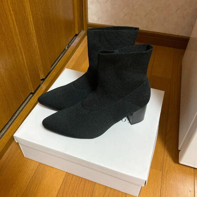 神戸レタス(コウベレタス)のぱこ様　神戸レタス　ショートブーツ　ソックスブーツ　L ブラック レディースの靴/シューズ(ブーツ)の商品写真