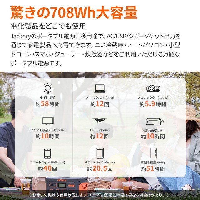 Jackery ジャクリ 最新 ポータブル電源 708 スポーツ/アウトドアのアウトドア(その他)の商品写真