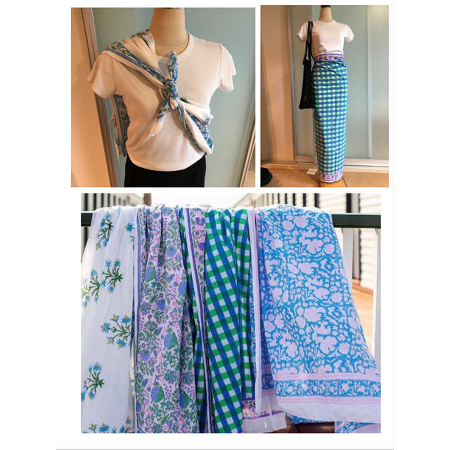 ベビーキルト【新品】SZ blockprints ＊ sarong マルチクロス　チェック柄