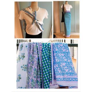 ロンハーマン(Ron Herman)の【新品】SZ blockprints ＊ sarong マルチクロス　チェック柄(ストール/パシュミナ)