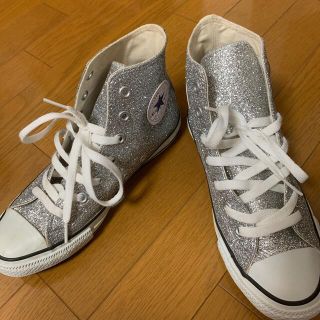 コンバース(CONVERSE)のコンバース　ハイカット　シルバー　24.5(スニーカー)