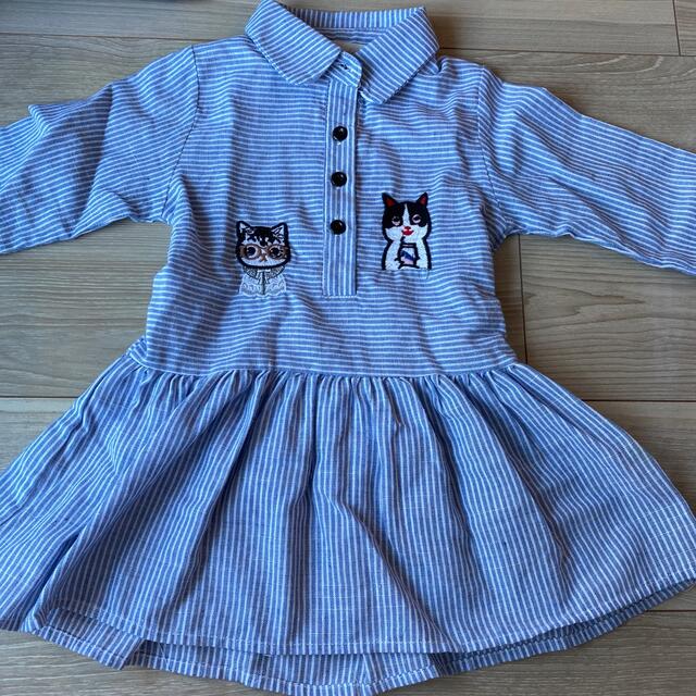 サイズ100 女の子　シャツワンピース キッズ/ベビー/マタニティのキッズ服女の子用(90cm~)(ワンピース)の商品写真