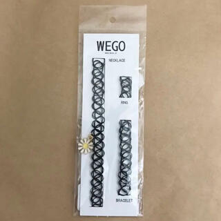 ウィゴー(WEGO)のWEGO タトゥーチョーカーセット フラワー 黒(ネックレス)