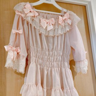 アンジェリックプリティー(Angelic Pretty)のTwinkle Dotシャーリングブラウス(シャツ/ブラウス(半袖/袖なし))