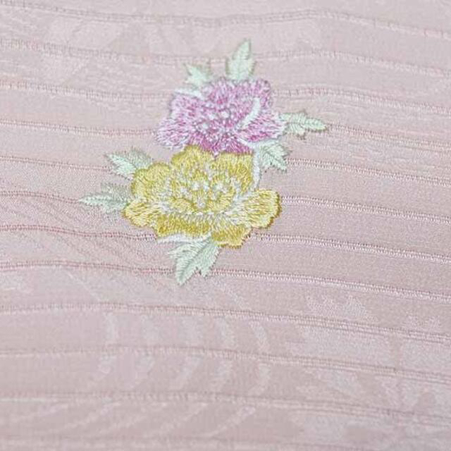 帯揚げ 正絹 絽 ワンポイント刺繍 ピンク NO35350