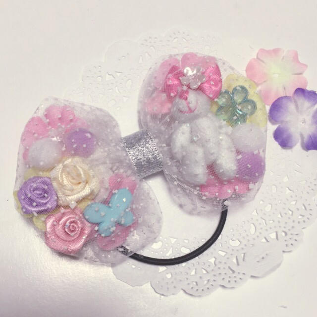 想像を超えての 【売り切れ】チュールリボン♡お花畑のうさぎさん ファッション雑貨 想像を超えての 【売り切れ】チュールリボン♡お花畑のうさぎさん ファッション雑貨