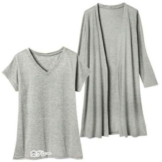 リュリュ(RyuRyu)のRyuRyu☆新品♪7分袖ロング丈カーディガン＆VネックTシャツ2点セット(セット/コーデ)