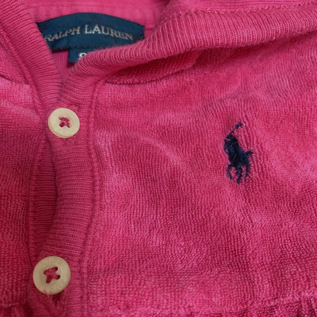 Ralph Lauren(ラルフローレン)の90 RALPH LAUREN キッズ　子供　ワンピース　ピンク　半袖　タオル地 キッズ/ベビー/マタニティのキッズ服女の子用(90cm~)(ワンピース)の商品写真