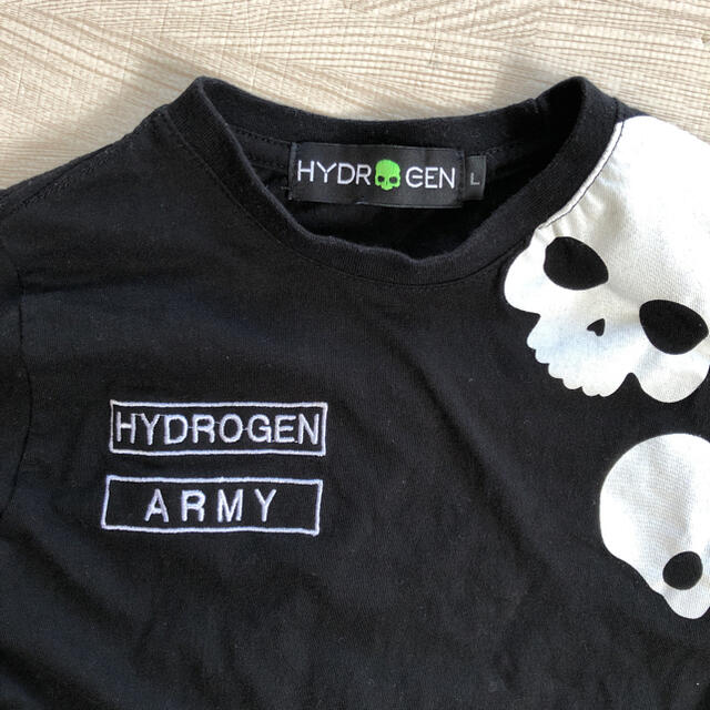 HYDROGEN(ハイドロゲン)のsayu様専用☆ハイドロゲン　ロンT 110cm位　ブラック　キッズ　黒 キッズ/ベビー/マタニティのキッズ服男の子用(90cm~)(Tシャツ/カットソー)の商品写真