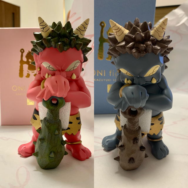 おすすめ】 瀧下和之 鬼フィギュア 限定品 うすべに鬼 あおねず鬼