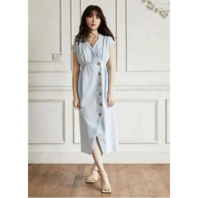 her lip to Denim Wrap-effect Midi Dressカラー