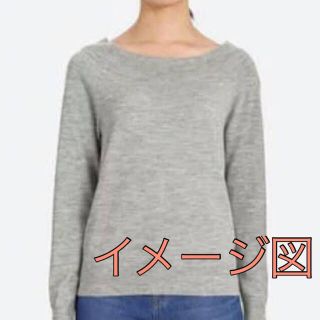 ユニクロ(UNIQLO)の【未使用】UNIQLO エクストラファインメリノボートネックセーター　グレー(ニット/セーター)