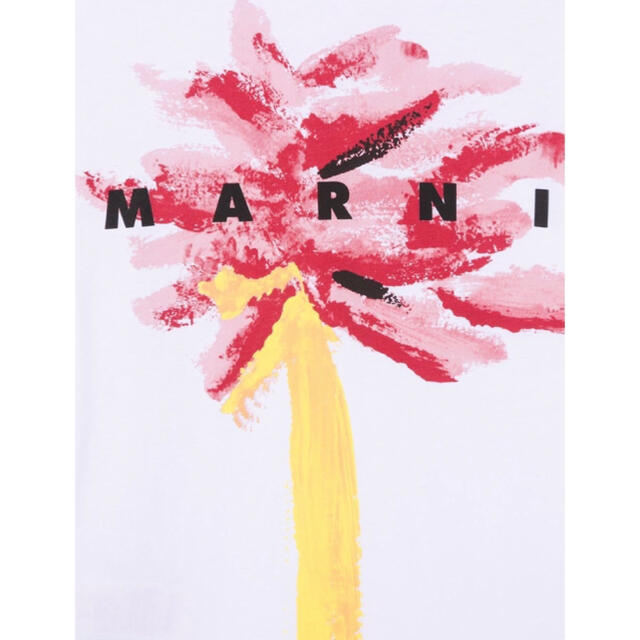 Marni(マルニ)の【新作】マルニ　パームツリーTシャツ　ホワイト×ピンク　14 レディースのトップス(Tシャツ(半袖/袖なし))の商品写真