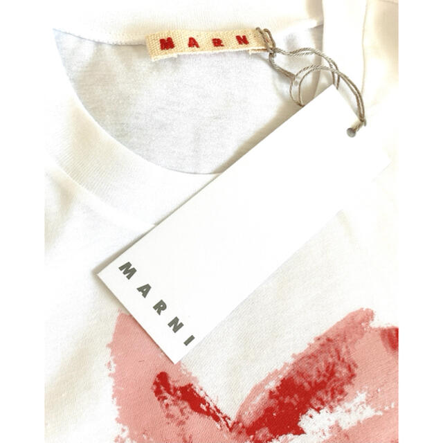 【新作】マルニ　パームツリーTシャツ　ホワイト×ピンク　14 3