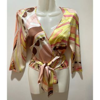 エミリオプッチ(EMILIO PUCCI)のエミリオプッチ　カシュクールブラウス　サイズ38(シャツ/ブラウス(長袖/七分))