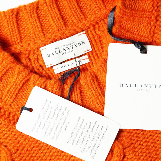 BALLANTYNE CASHMERE(バランタインカシミヤ)の■SAFARI記載14,3万BALLANTYNEバランタインケーブル編ニット52 メンズのトップス(ニット/セーター)の商品写真