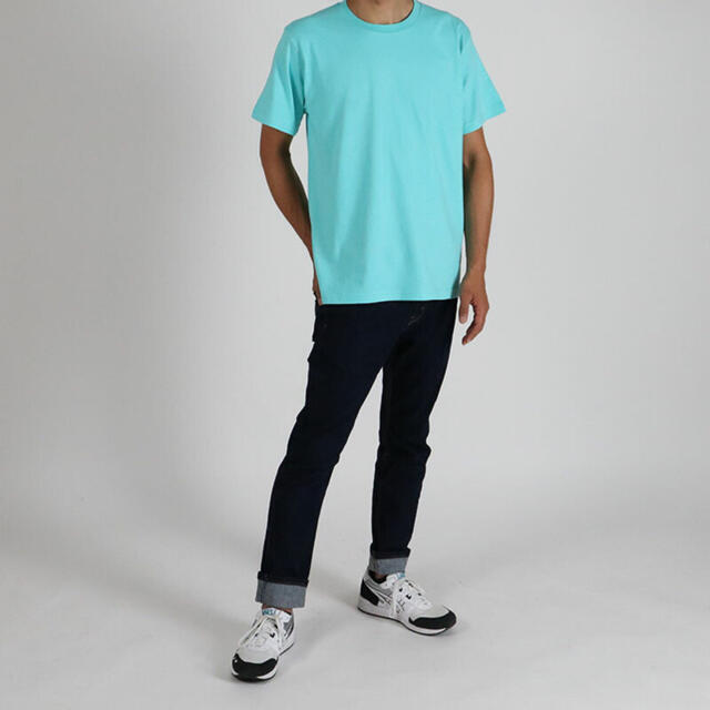 サックス5L半袖メンズ無地カラーTシャツ大きいサイズ メンズのトップス(Tシャツ/カットソー(半袖/袖なし))の商品写真