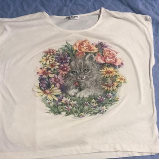 オウルオプティックワーロック(OWL opticwarlock)の可愛い猫とてんとう虫のＴシャツ(Tシャツ(半袖/袖なし))