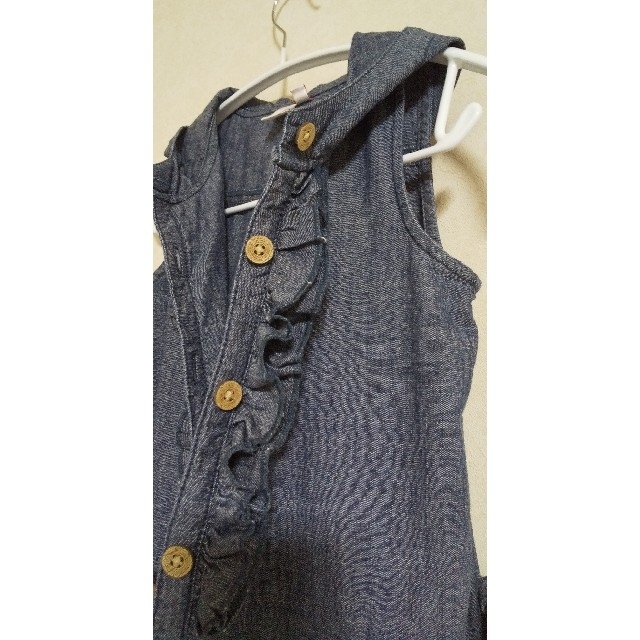 OshKosh(オシュコシュ)のOshKosh フード付刺繍ポケットワンピース キッズ/ベビー/マタニティのキッズ服女の子用(90cm~)(ワンピース)の商品写真