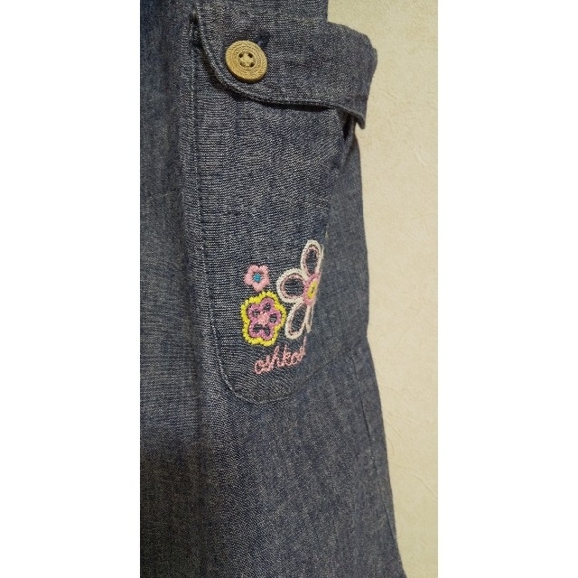 OshKosh(オシュコシュ)のOshKosh フード付刺繍ポケットワンピース キッズ/ベビー/マタニティのキッズ服女の子用(90cm~)(ワンピース)の商品写真