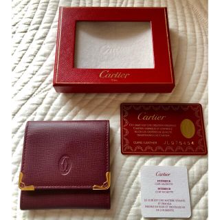 カルティエ(Cartier)の【未使用品】カルティエ　コインケース　ボルドーカラー　商品状態に特記事項あり(コインケース/小銭入れ)