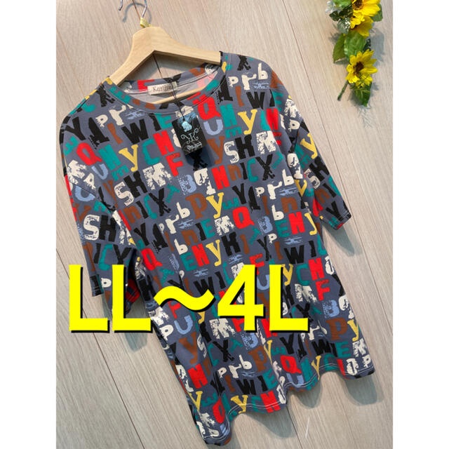 LL〜4L／新品未使用／大きいサイズ／SALE／アルファベットTシャツ レディースのトップス(Tシャツ(半袖/袖なし))の商品写真