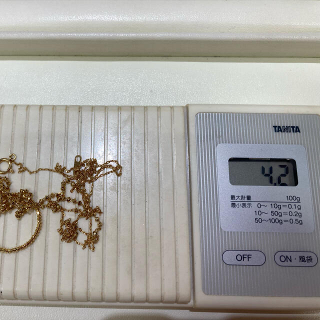 ロングネックレス18k  デザインロングネックレス　4.2g