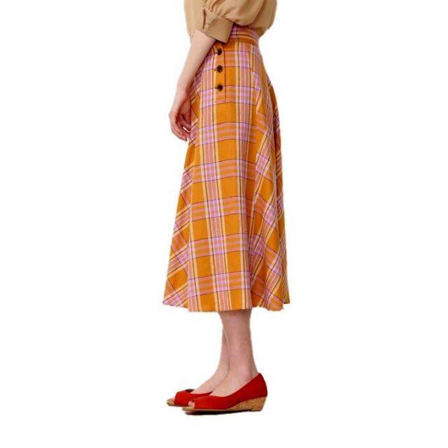 NATURAL BEAUTY BASIC(ナチュラルビューティーベーシック)の★NATURAL BEAUTY BASIC麻混チェックスカート★ レディースのスカート(ロングスカート)の商品写真
