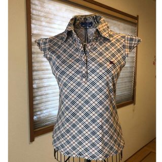 バーバリーブルーレーベル(BURBERRY BLUE LABEL)の美品本物バーバリーブルーレーベル上質コットンチェック柄半袖カットソー♫(カットソー(半袖/袖なし))