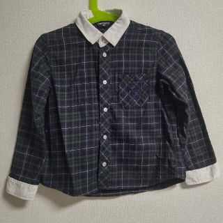 コムサイズム(COMME CA ISM)の☆COMME CA ISMコムサイズム☆長袖チェックシャツ グリーン 110(ブラウス)