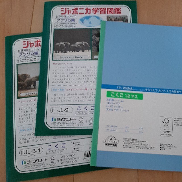 ショウワノート(ショウワノート)のこくご学習ノート　12マス2冊・8マス１冊 インテリア/住まい/日用品の文房具(ノート/メモ帳/ふせん)の商品写真