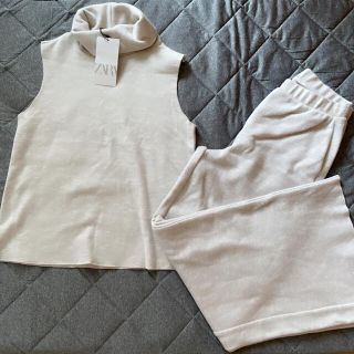 ザラ(ZARA)のザラ　セットアップ　トップス　ワイドパンツ タートルネック ゆったり　体型カバー(セット/コーデ)