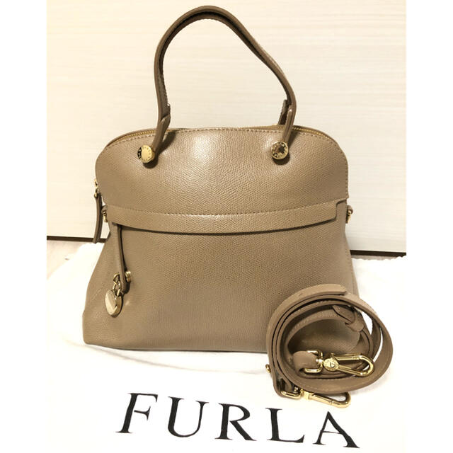 値下げ! FURLA フルラ パイパー グレージュ Mサイズ ...