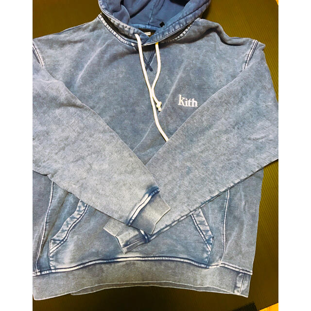 KITH OVERDYED HEATHER パーカー　デニム色