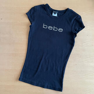 ベベ(BeBe)のbebe ラインストーンロゴTシャツ S(Tシャツ(半袖/袖なし))