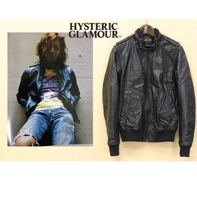 試着のみ キムタク着 HYSTERIC GLAMOUR レザー ジャケット M-