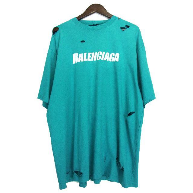 バレンシアガ BALENCIAGA■21SSロゴデストロイTシャツ