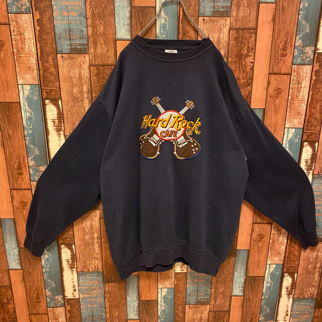 ROCK HARD(ロックハード)の【USA製】ハードロックカフェ　トレーナー大人気　刺繍ロゴ　ビッグロゴ　希少 メンズのトップス(スウェット)の商品写真