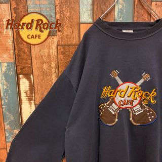 ロックハード(ROCK HARD)の【USA製】ハードロックカフェ　トレーナー大人気　刺繍ロゴ　ビッグロゴ　希少(スウェット)