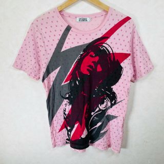 ヒステリックグラマー(HYSTERIC GLAMOUR)のヒステリックグラマー　Tシャツ ガールズプリント　スター総柄　ユニセックス　M(Tシャツ/カットソー(半袖/袖なし))