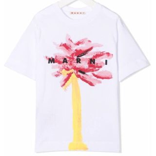 マルニ(Marni)の【新作】マルニ　パームツリーTシャツ　ホワイト×ピンク　14(Tシャツ(半袖/袖なし))